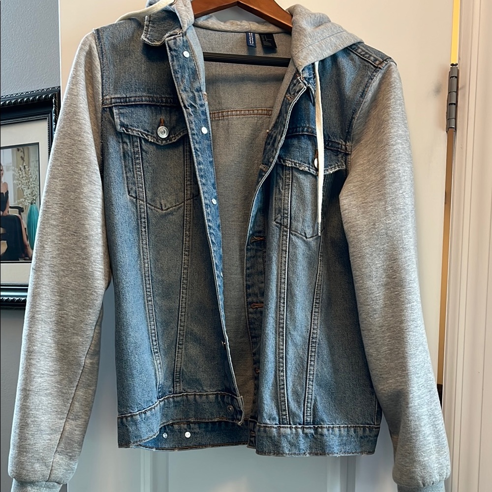Divided Blue Denim Jacket with Gray Sleeves